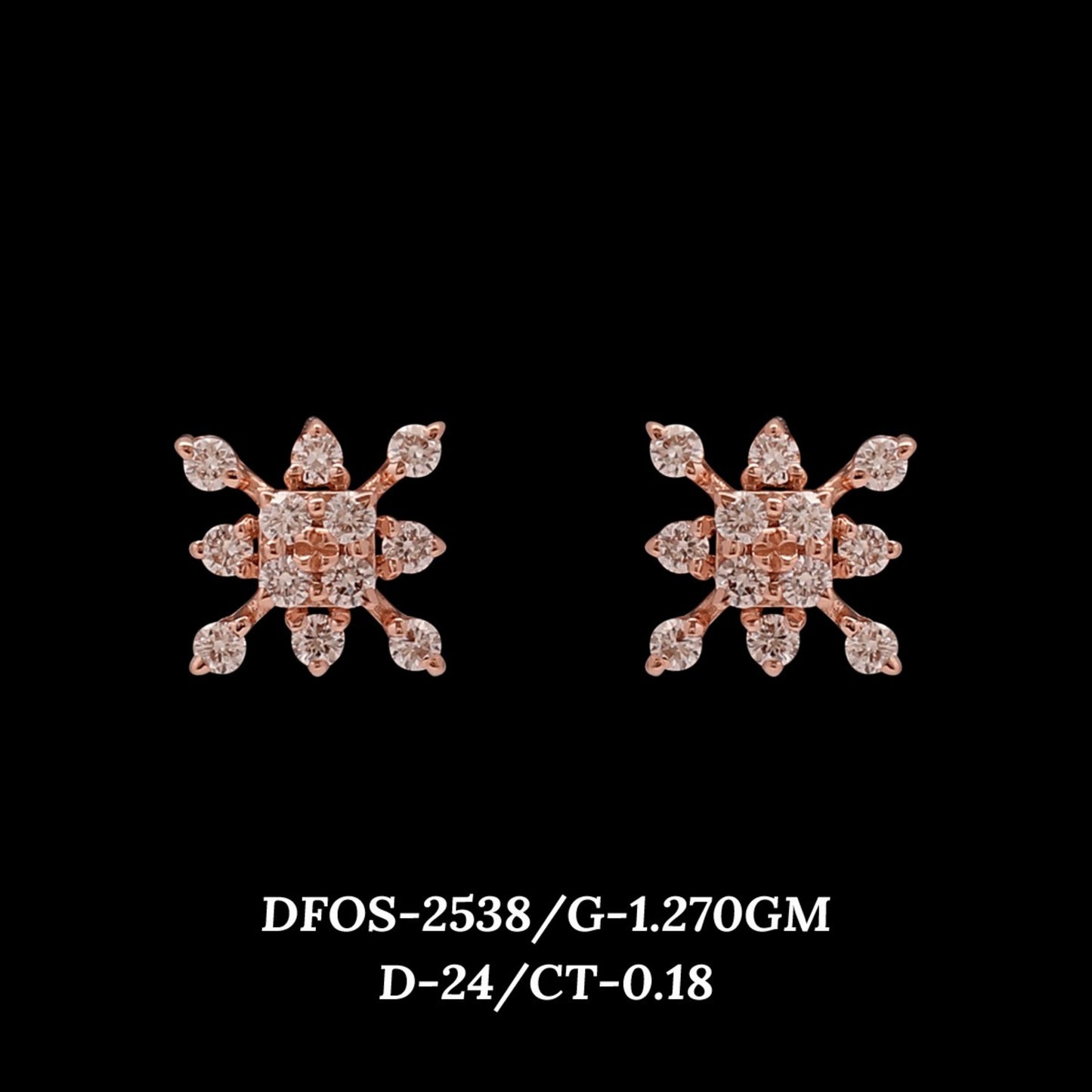 Diamond EARRING With 1.27 Gms of 18 Kt Gold and 0.18 Cts of Certified Natural Diamonds Code: MJ26ER486