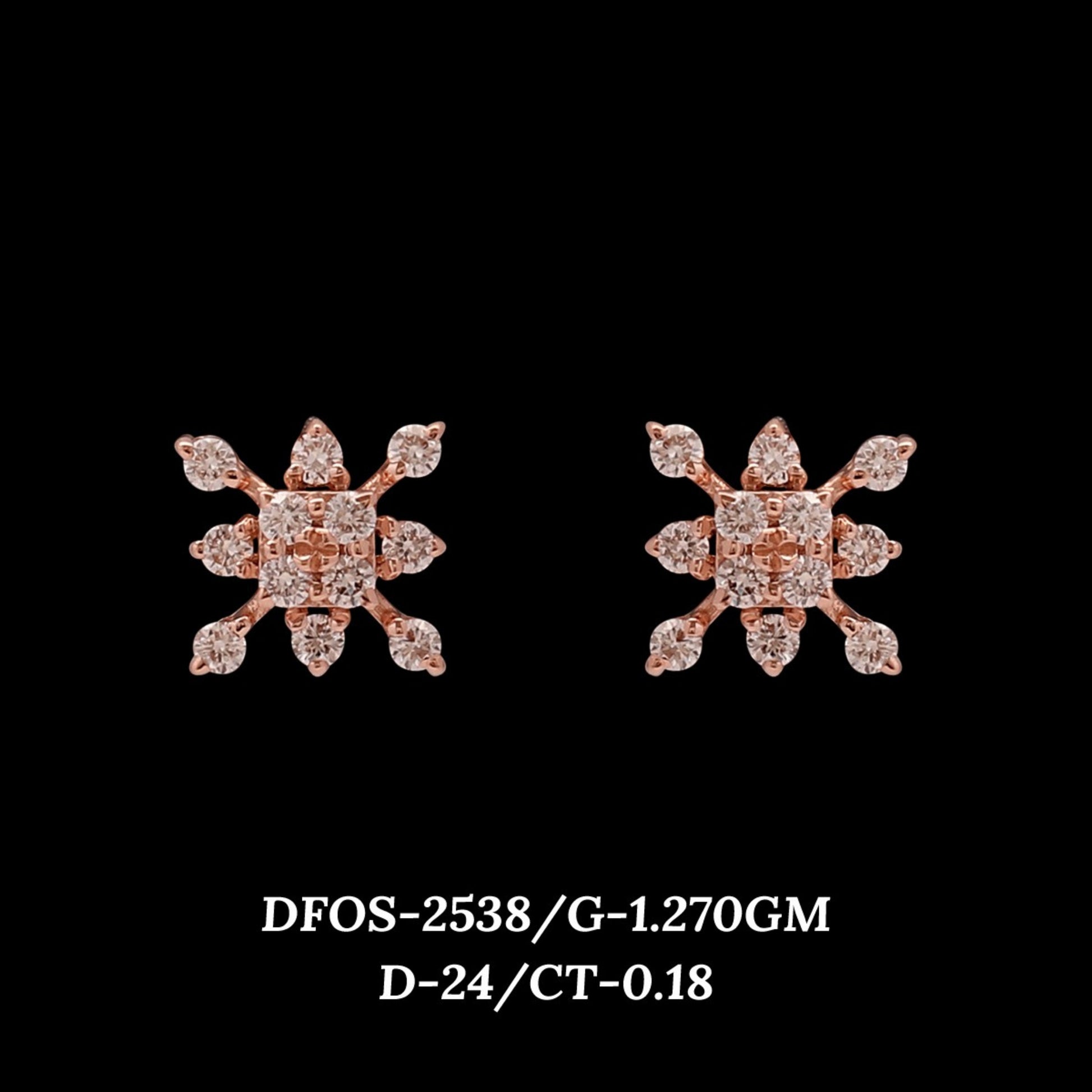 Diamond EARRING With 1.27 Gms of 18 Kt Gold and 0.18 Cts of Certified Natural Diamonds Code: MJ26ER486