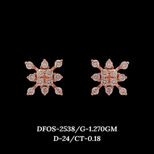 Diamond EARRING With 1.27 Gms of 18 Kt Gold and 0.18 Cts of Certified Natural Diamonds Code: MJ26ER486