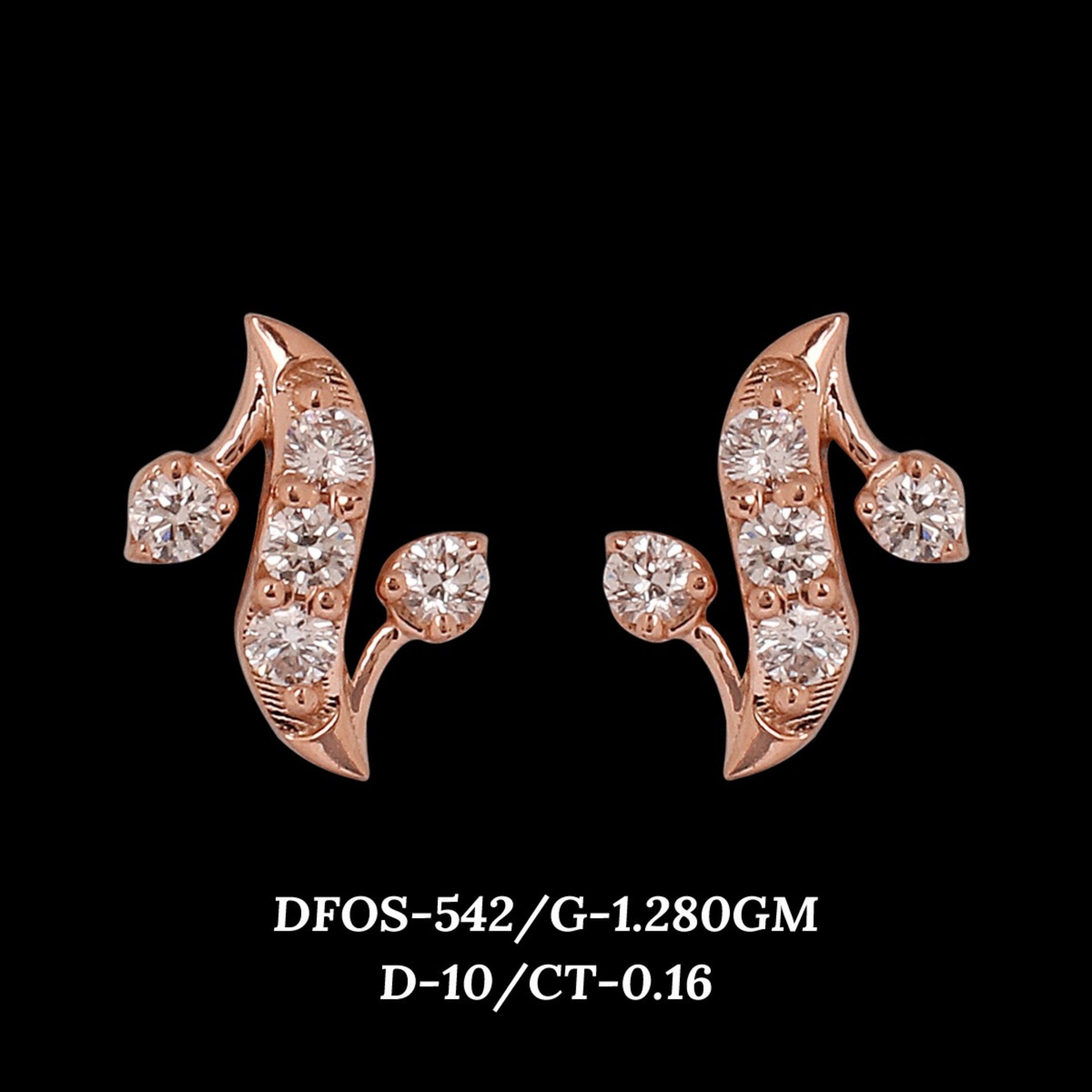 Diamond EARRING With 1.28 Gms of 18 Kt Gold and 0.16 Cts of Certified Natural Diamonds Code: MJ26ER548