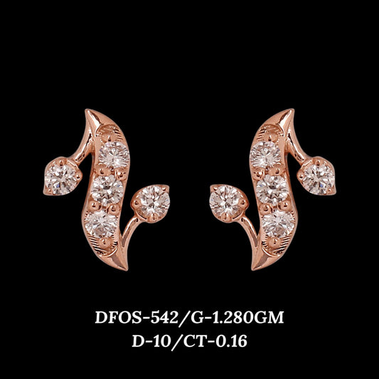 Diamond EARRING With 1.28 Gms of 18 Kt Gold and 0.16 Cts of Certified Natural Diamonds Code: MJ26ER548