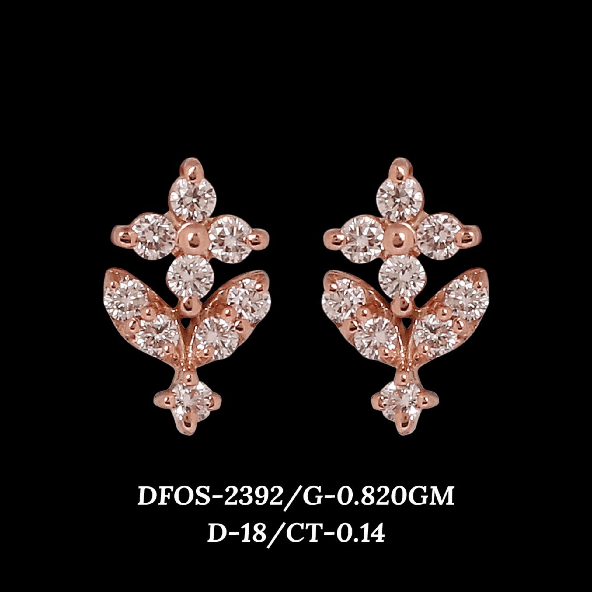 Diamond EARRING With 0.82 Gms of 18 Kt Gold and 0.14 Cts of Certified Natural Diamonds Code: MJ26ER440