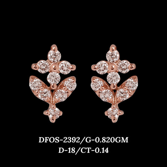 Diamond EARRING With 0.82 Gms of 18 Kt Gold and 0.14 Cts of Certified Natural Diamonds Code: MJ26ER440