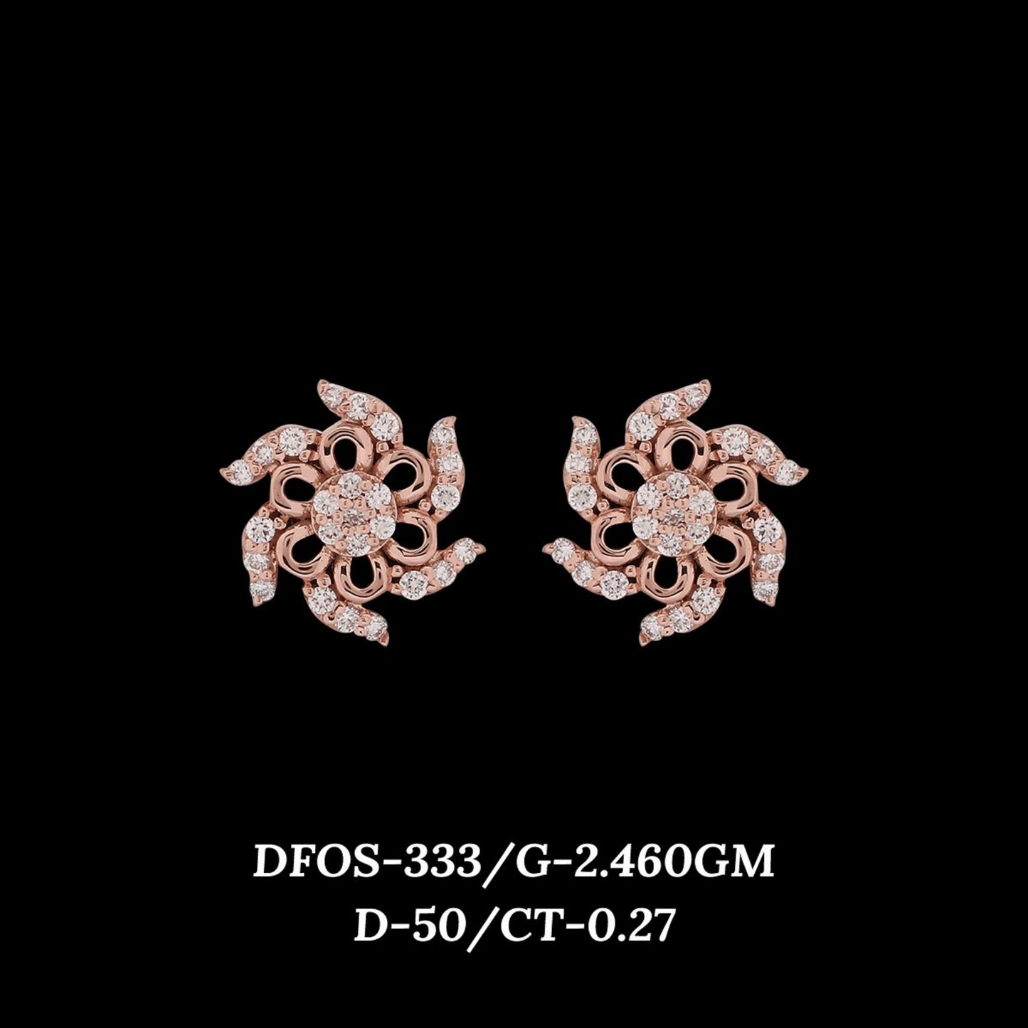 Diamond EARRING With 2.46 Gms of 18 Kt Gold and 0.27 Cts of Certified Natural Diamonds Code: MJ26ER503