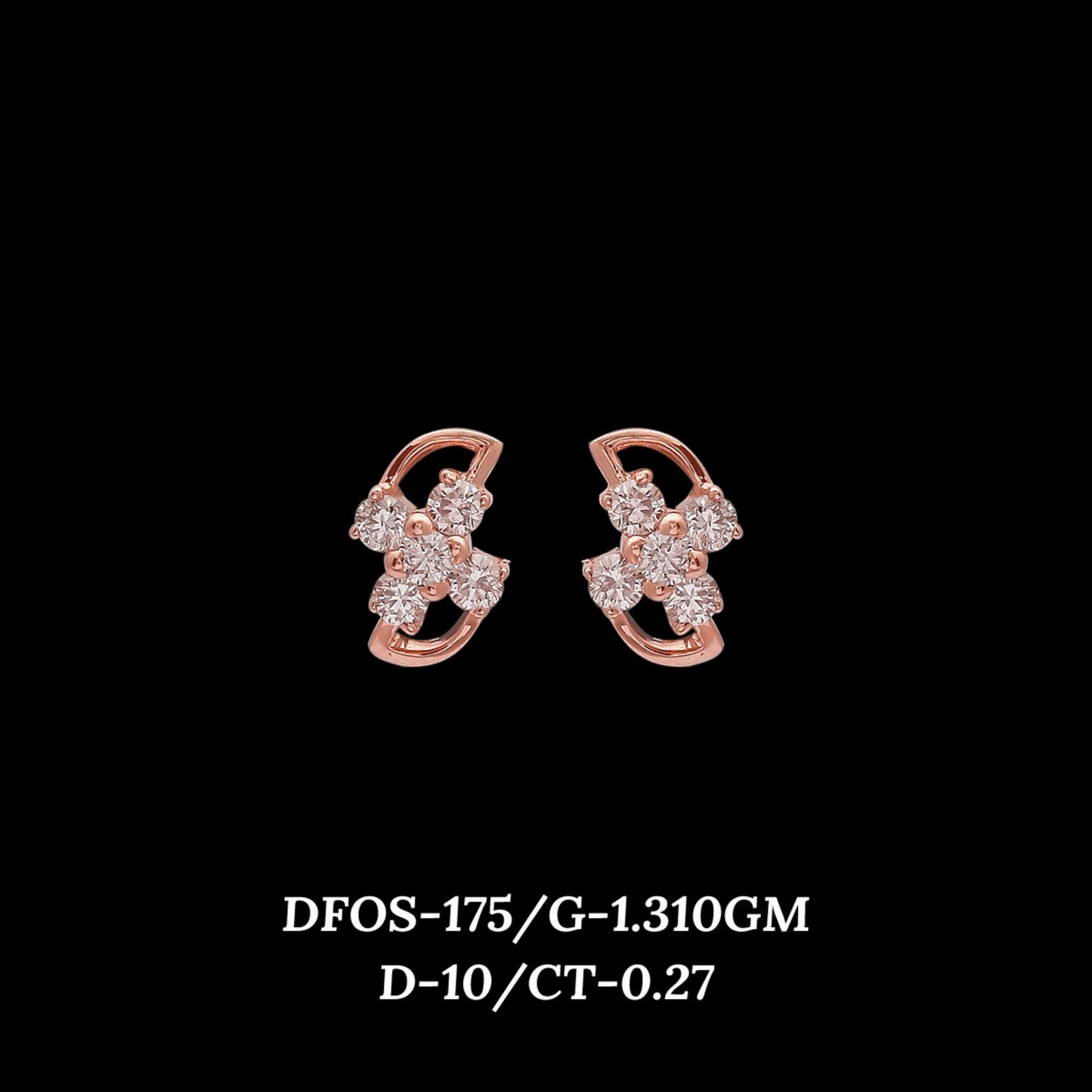 Diamond EARRING With 1.31 Gms of 18 Kt Gold and 0.27 Cts of Certified Natural Diamonds Code: MJ26ER251
