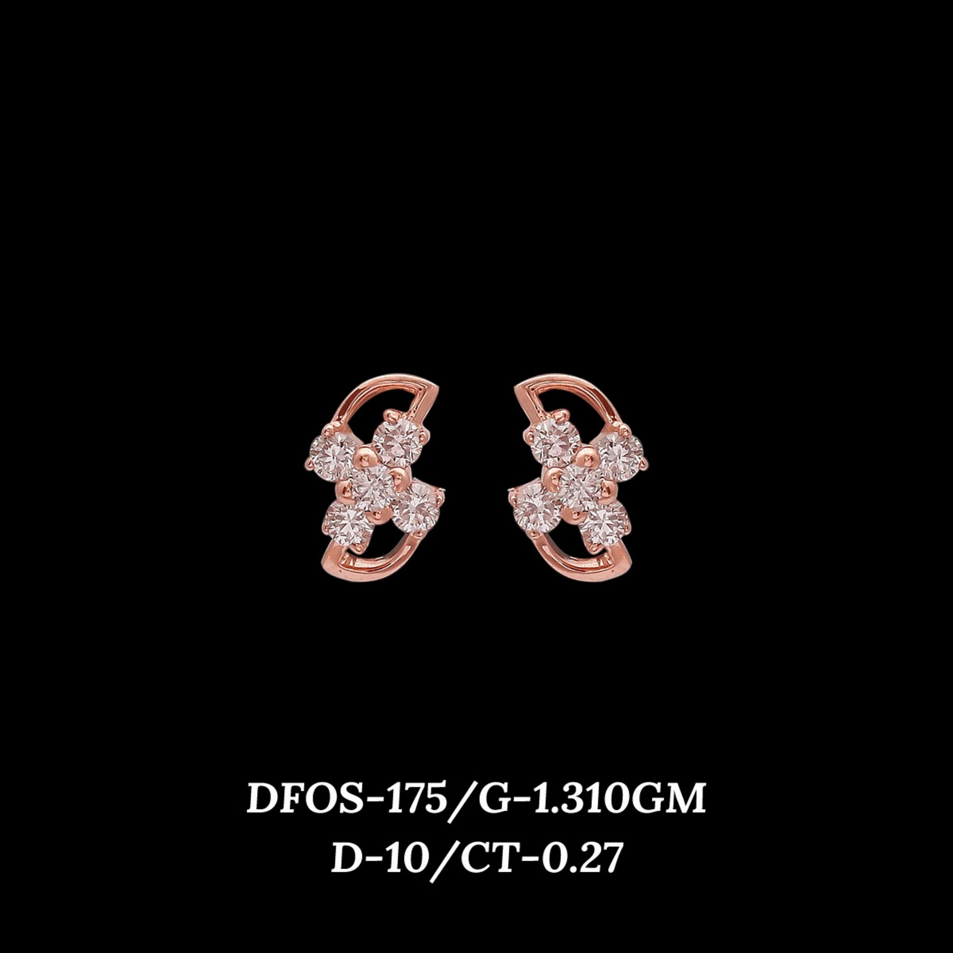 Diamond EARRING With 1.31 Gms of 18 Kt Gold and 0.27 Cts of Certified Natural Diamonds Code: MJ26ER251