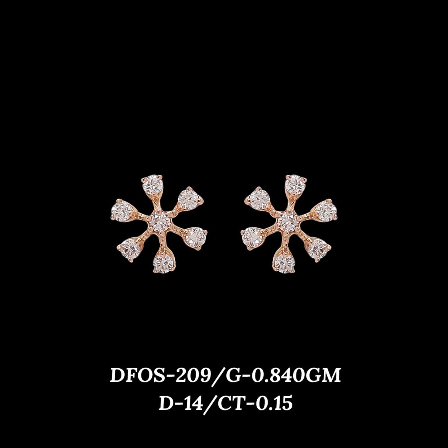 Diamond EARRING With 0.84 Gms of 18 Kt Gold and 0.15 Cts of Certified Natural Diamonds Code: MJ26ER354