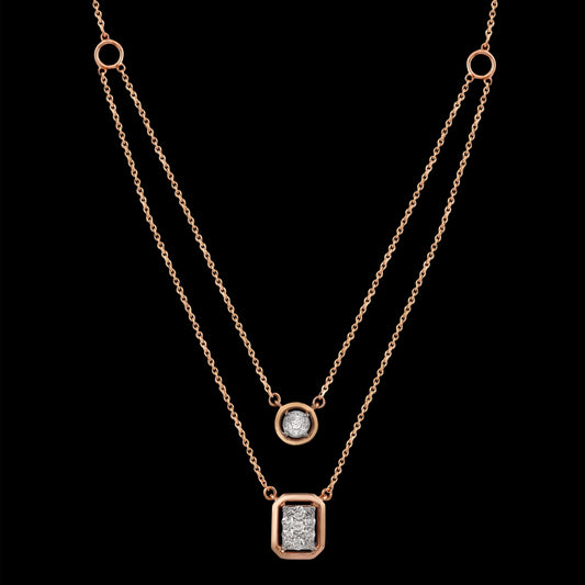18 KT DIAMOND SHORT NECKLACE 4.9 Gms - MJ25SN120