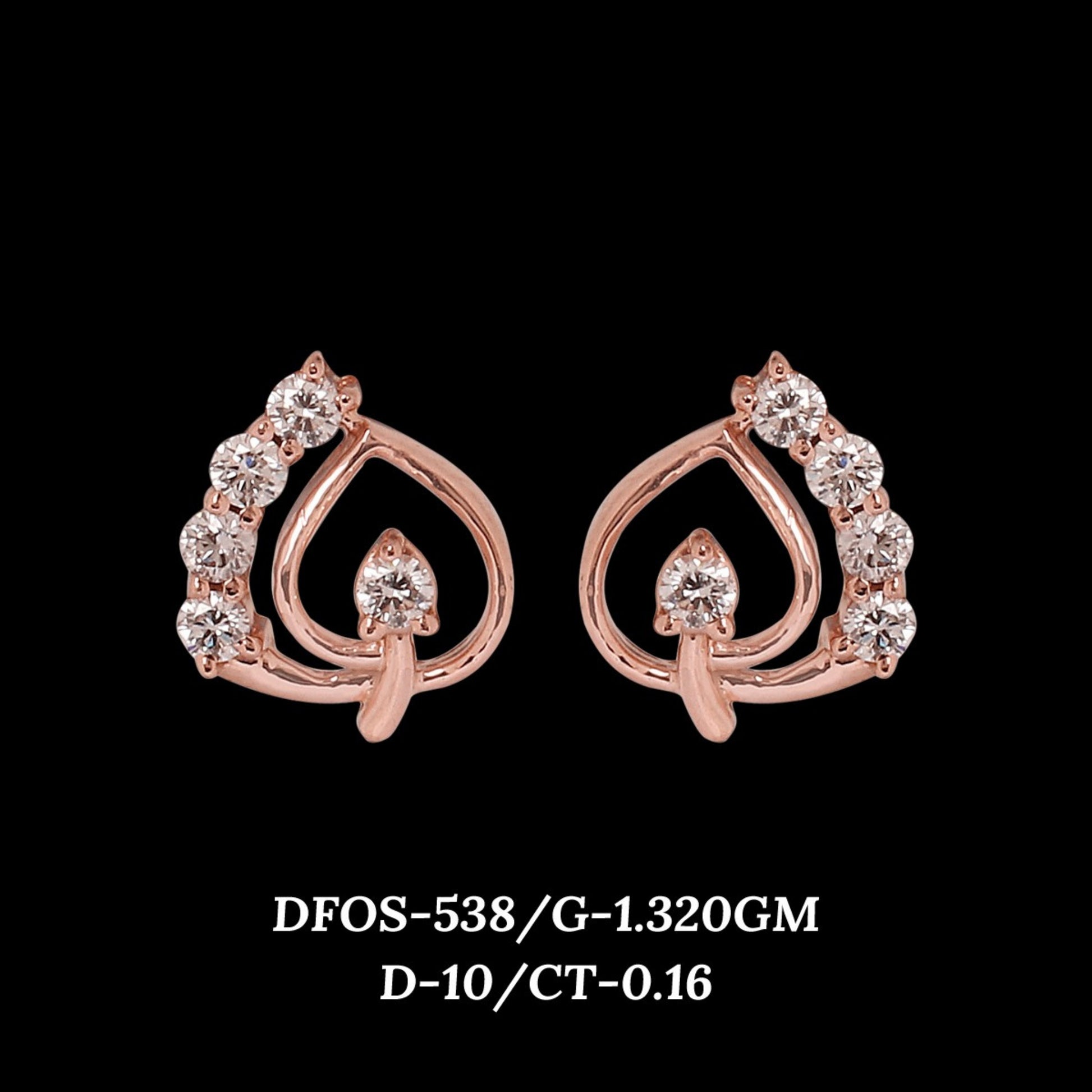 Diamond EARRING With 1.32 Gms of 18 Kt Gold and 0.16 Cts of Certified Natural Diamonds Code: MJ26ER546