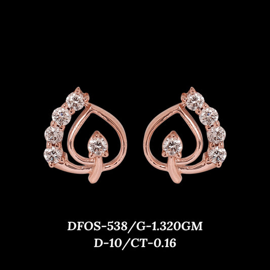 Diamond EARRING With 1.32 Gms of 18 Kt Gold and 0.16 Cts of Certified Natural Diamonds Code: MJ26ER546