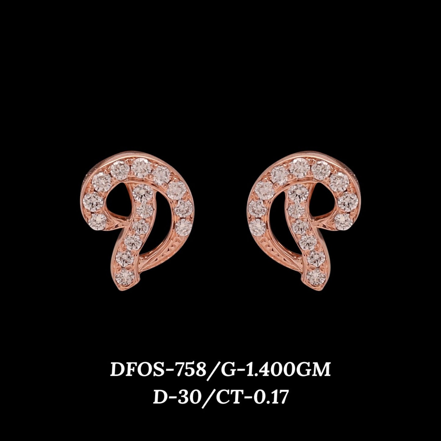 Diamond EARRING With 1.4 Gms of 18 Kt Gold and 0.17 Cts of Certified Natural Diamonds Code: MJ26ER595