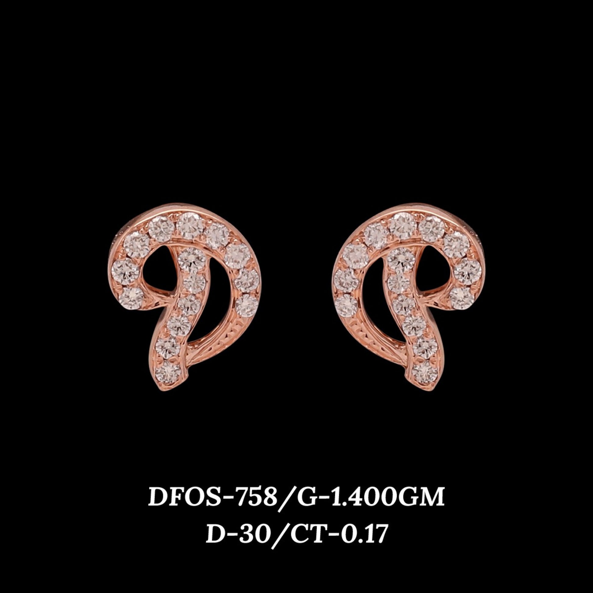 Diamond EARRING With 1.4 Gms of 18 Kt Gold and 0.17 Cts of Certified Natural Diamonds Code: MJ26ER595