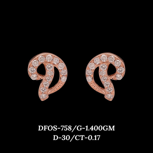 Diamond EARRING With 1.4 Gms of 18 Kt Gold and 0.17 Cts of Certified Natural Diamonds Code: MJ26ER595