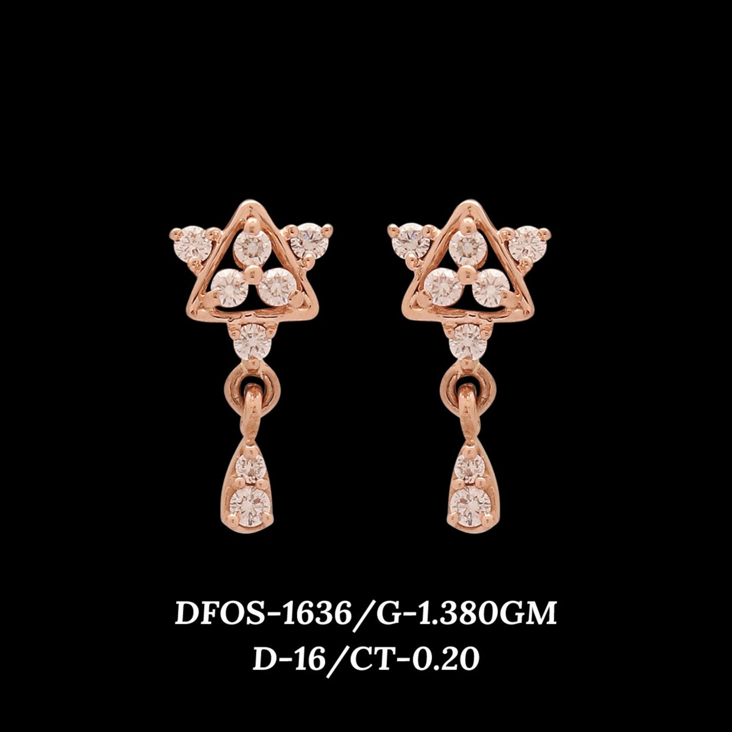 Diamond EARRING With 1.38 Gms of 18 Kt Gold and 0.2 Cts of Certified Natural Diamonds Code: MJ26ER222