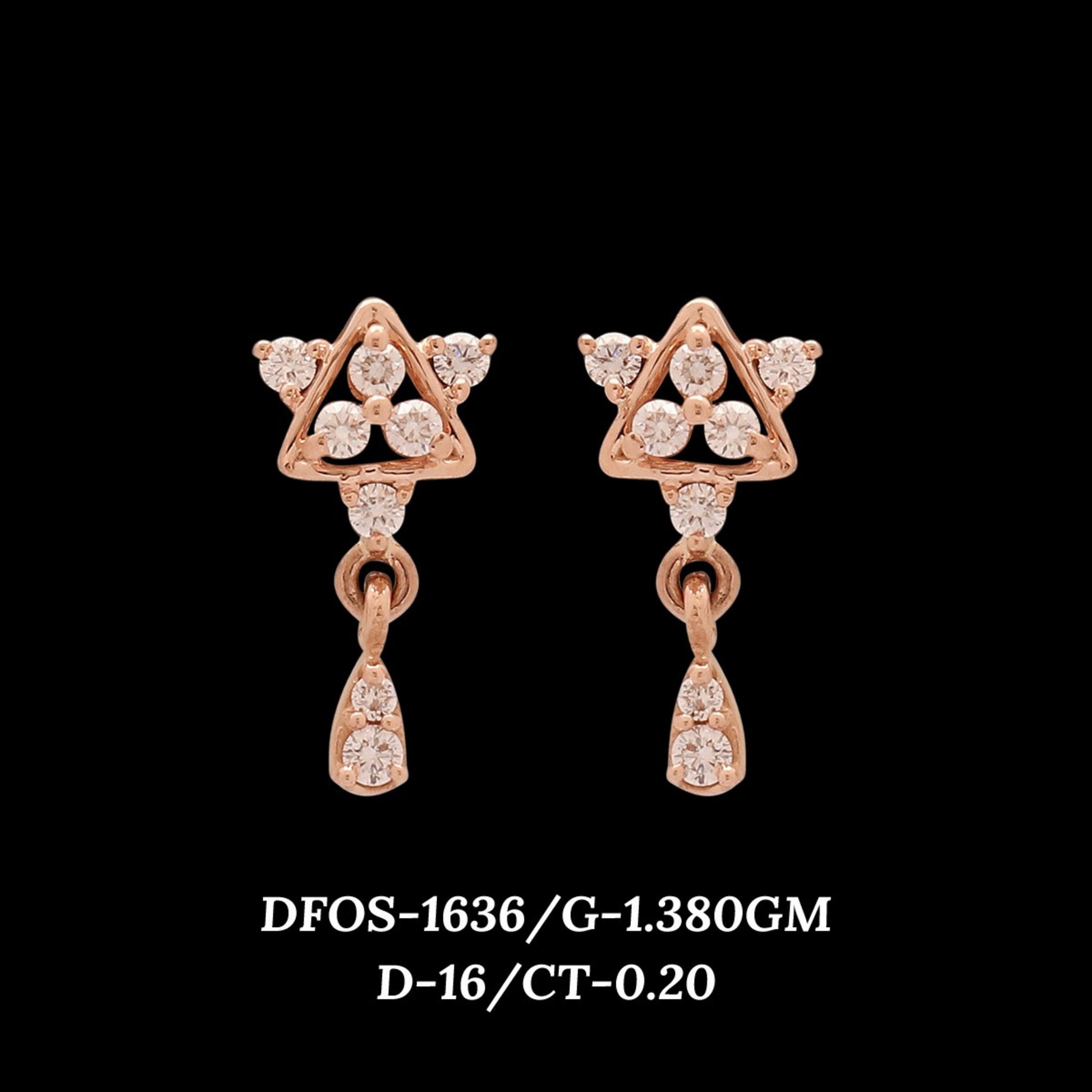 Diamond EARRING With 1.38 Gms of 18 Kt Gold and 0.2 Cts of Certified Natural Diamonds Code: MJ26ER222