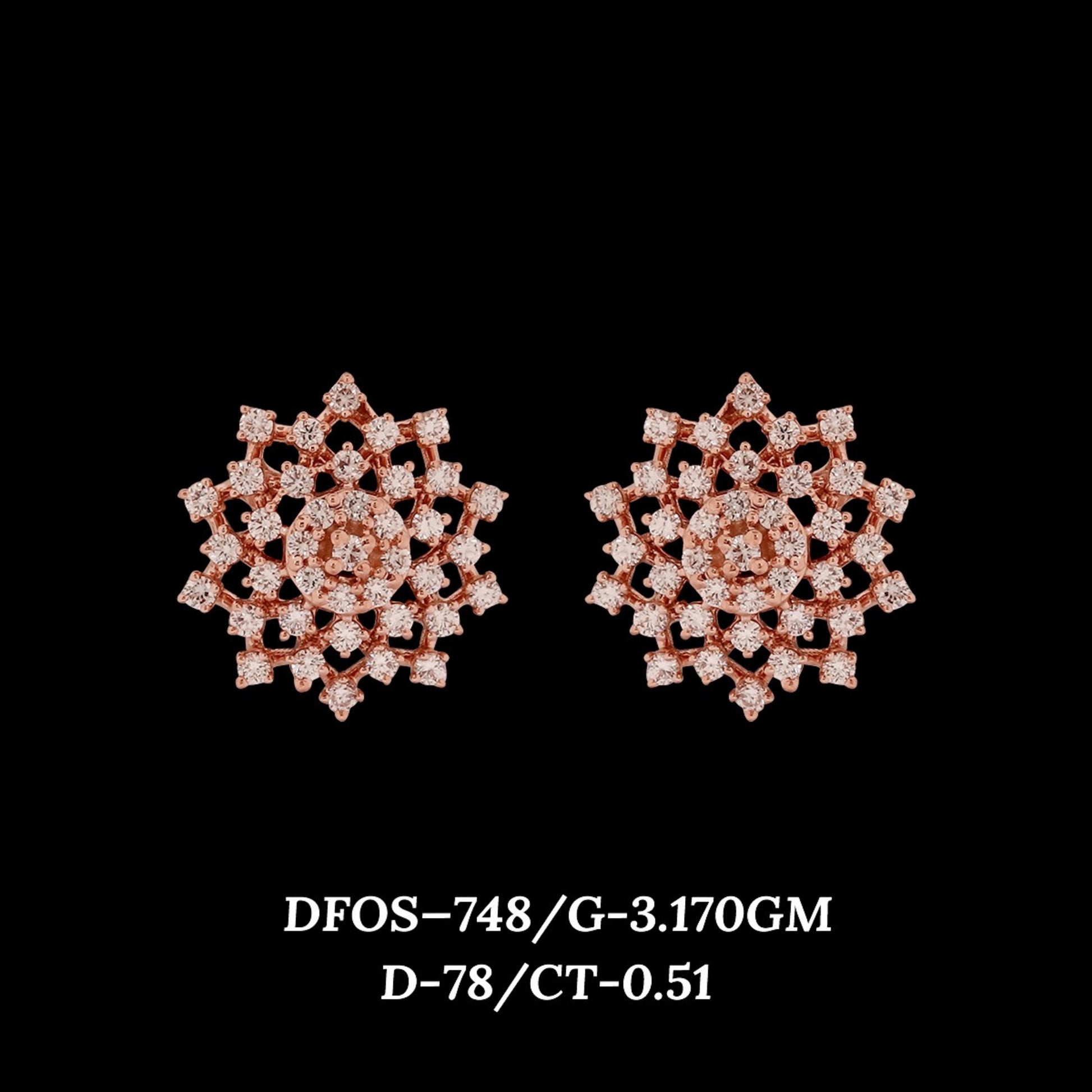 Diamond EARRING With 3.17 Gms of 18 Kt Gold and 0.51 Cts of Certified Natural Diamonds Code: MJ26ER592