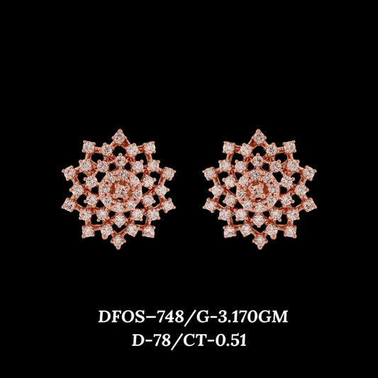 Diamond EARRING With 3.17 Gms of 18 Kt Gold and 0.51 Cts of Certified Natural Diamonds Code: MJ26ER592