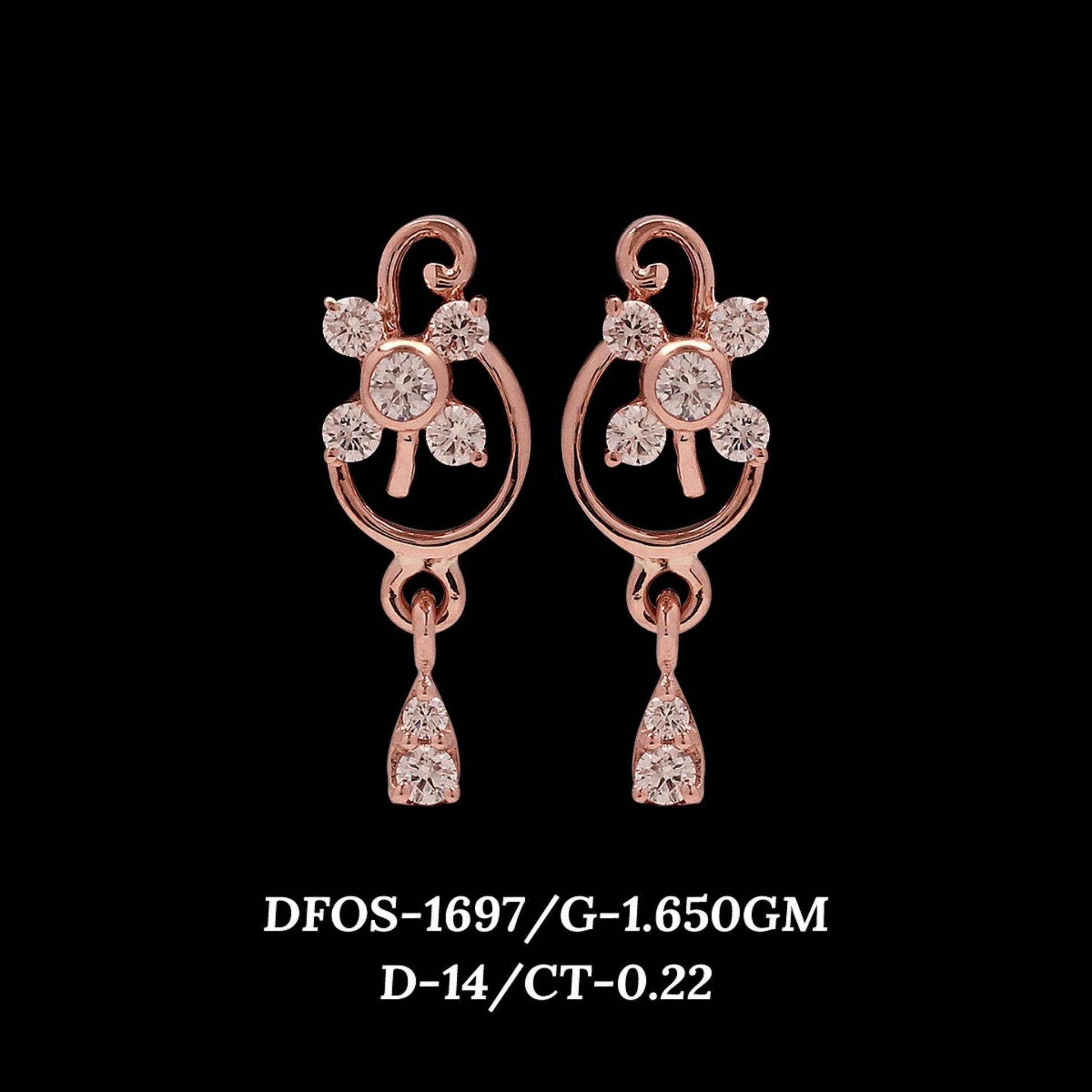 Diamond EARRING With 1.65 Gms of 18 Kt Gold and 0.22 Cts of Certified Natural Diamonds Code: MJ26ER242