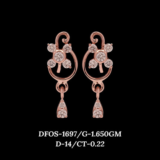 Diamond EARRING With 1.65 Gms of 18 Kt Gold and 0.22 Cts of Certified Natural Diamonds Code: MJ26ER242