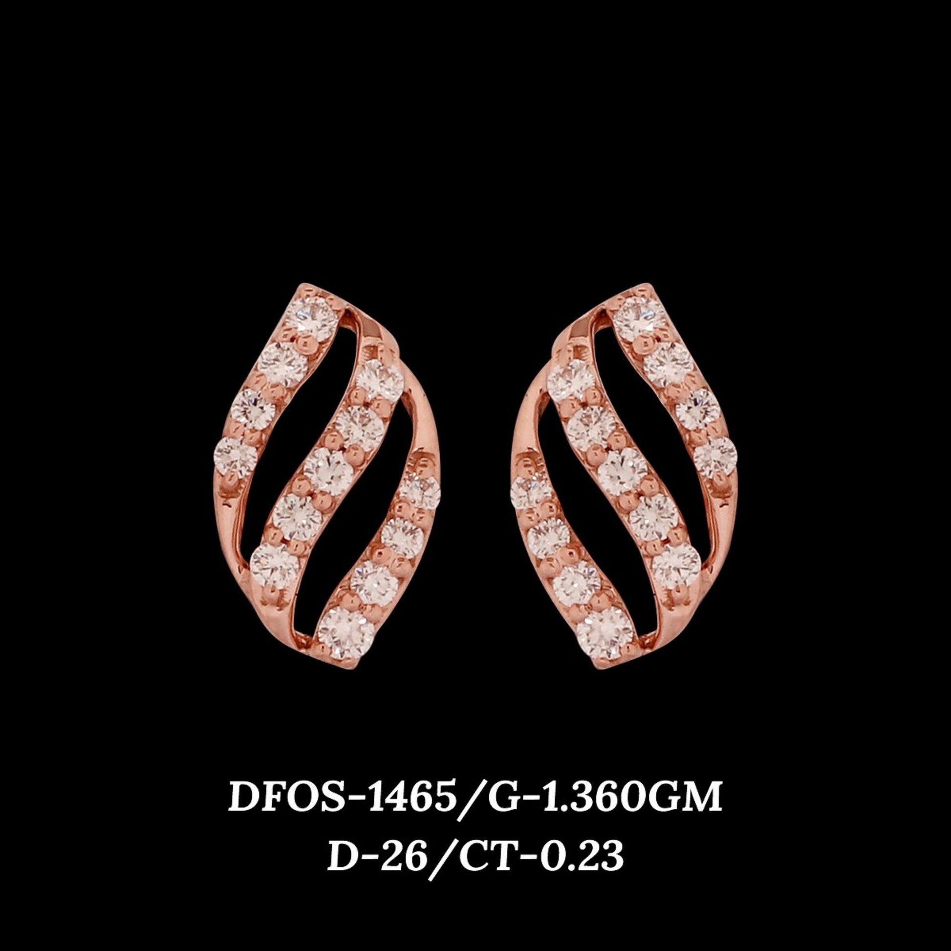 Diamond EARRING With 1.36 Gms of 18 Kt Gold and 0.23 Cts of Certified Natural Diamonds Code: MJ26ER201
