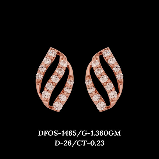 Diamond EARRING With 1.36 Gms of 18 Kt Gold and 0.23 Cts of Certified Natural Diamonds Code: MJ26ER201