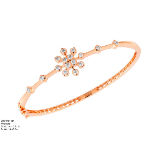 Diamond BANGLE With 14.62 Gms of 18 Kt Gold and 0.71 Cts of Certified Natural Diamonds Code: MJ26BG671