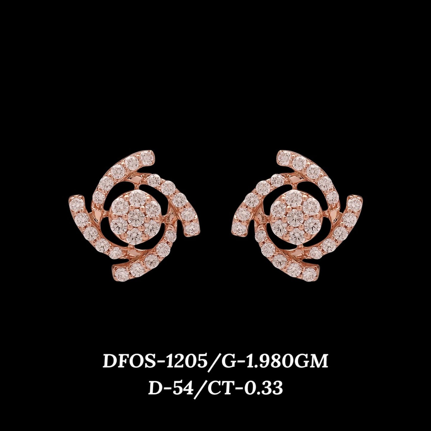 Diamond EARRING With 1.98 Gms of 18 Kt Gold and 0.33 Cts of Certified Natural Diamonds Code: MJ26ER172