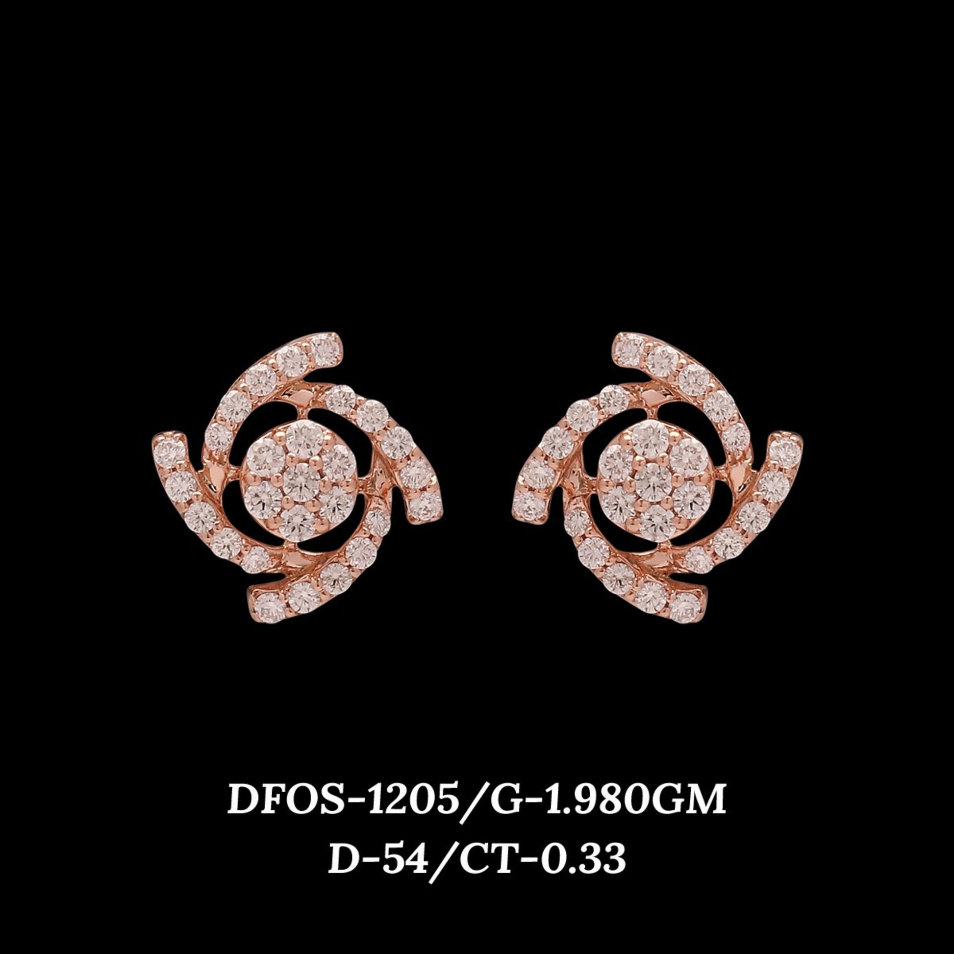 Diamond EARRING With 1.98 Gms of 18 Kt Gold and 0.33 Cts of Certified Natural Diamonds Code: MJ26ER172