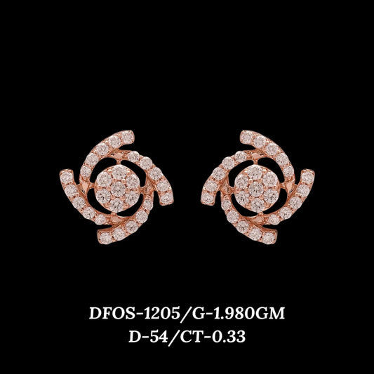 Diamond EARRING With 1.98 Gms of 18 Kt Gold and 0.33 Cts of Certified Natural Diamonds Code: MJ26ER172