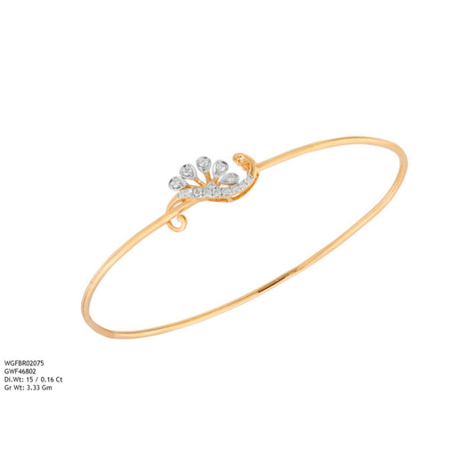 Diamond BANGLE With 3.33 Gms of 18 Kt Gold and 0.16 Cts of Certified Natural Diamonds Code: MJ26BG721
