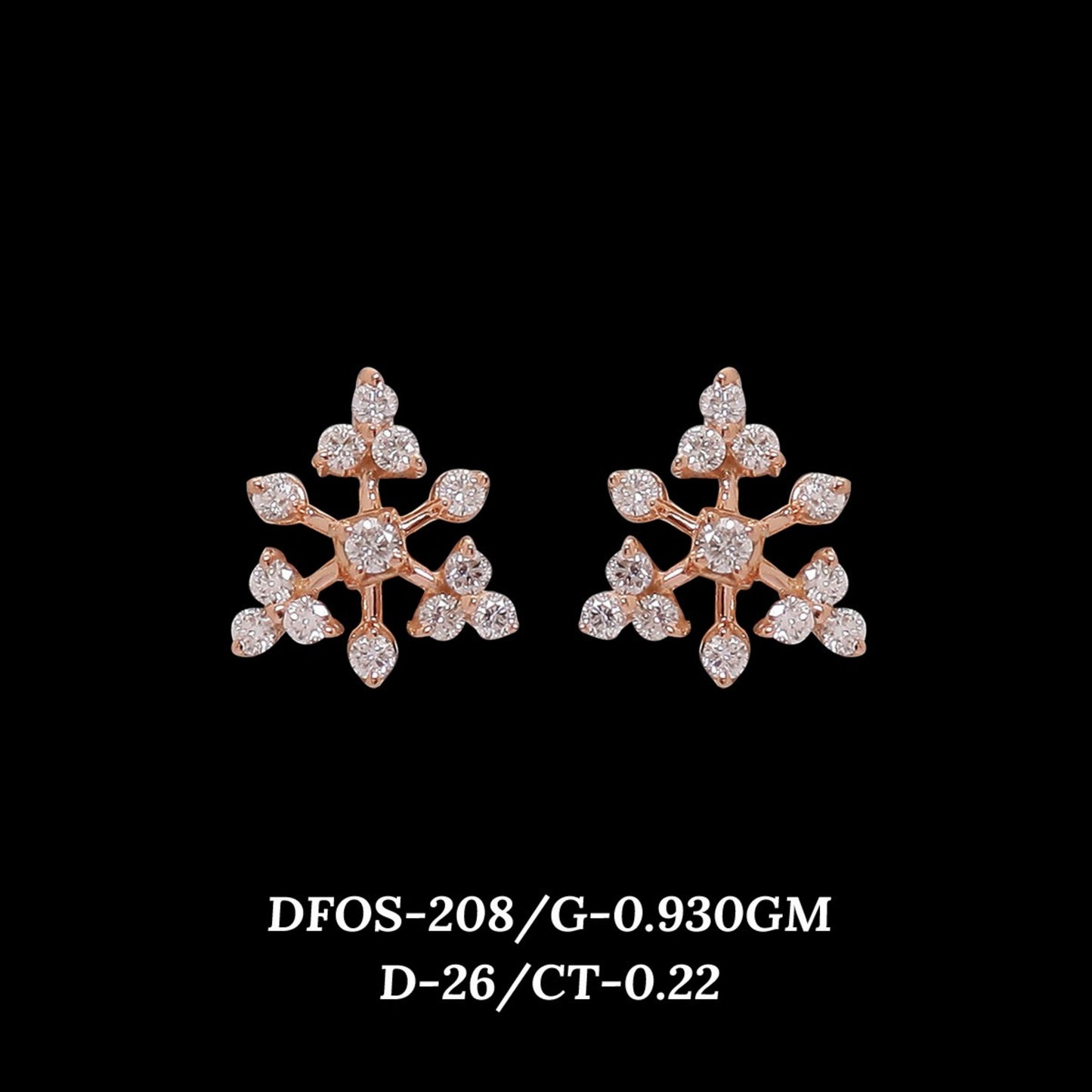 Diamond EARRING With 0.93 Gms of 18 Kt Gold and 0.22 Cts of Certified Natural Diamonds Code: MJ26ER353