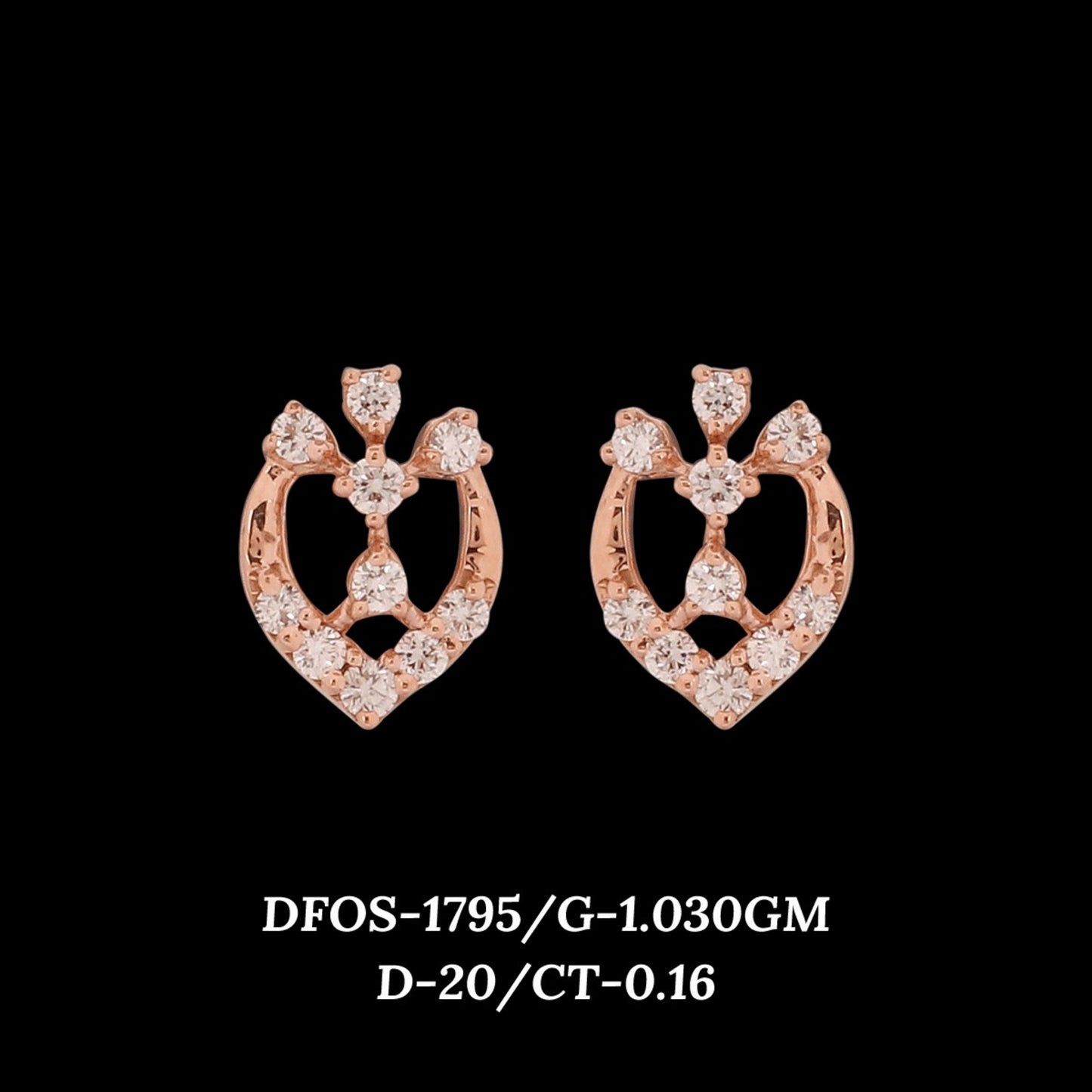 Diamond EARRING With 1.03 Gms of 18 Kt Gold and 0.16 Cts of Certified Natural Diamonds Code: MJ26ER282