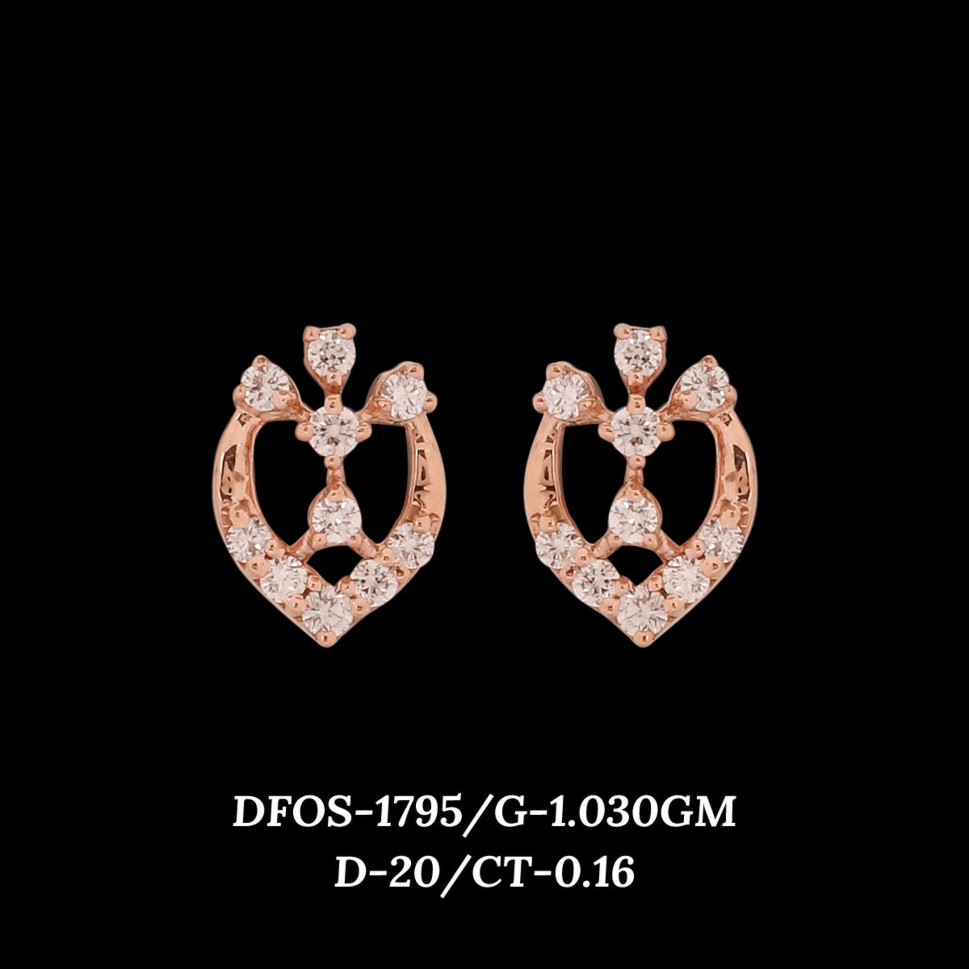 Diamond EARRING With 1.03 Gms of 18 Kt Gold and 0.16 Cts of Certified Natural Diamonds Code: MJ26ER282