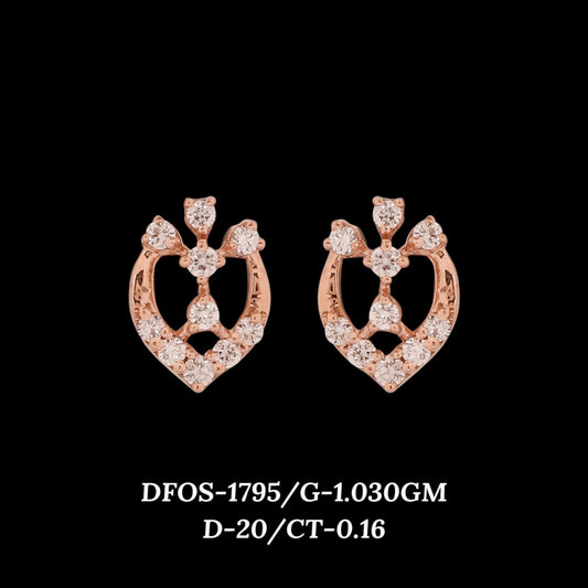 Diamond EARRING With 1.03 Gms of 18 Kt Gold and 0.16 Cts of Certified Natural Diamonds Code: MJ26ER282