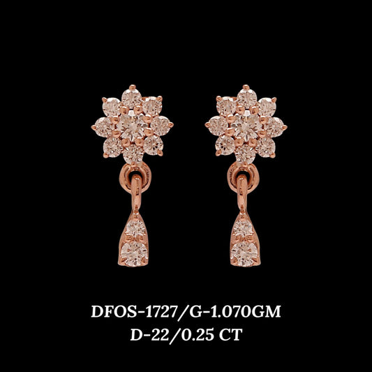 Diamond EARRING With 1.07 Gms of 18 Kt Gold and 0.25 Cts of Certified Natural Diamonds Code: MJ26ER248