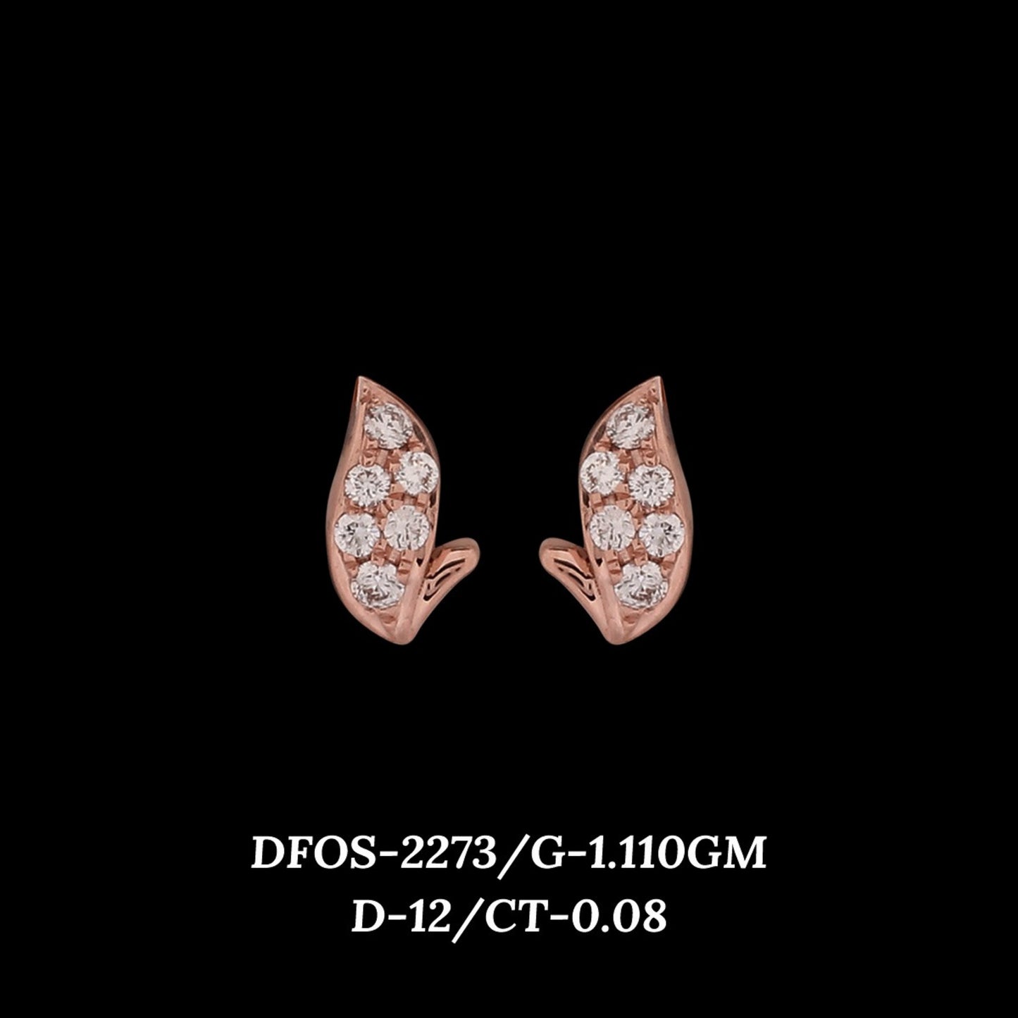 Diamond EARRING With 1.11 Gms of 18 Kt Gold and 0.08 Cts of Certified Natural Diamonds Code: MJ26ER388