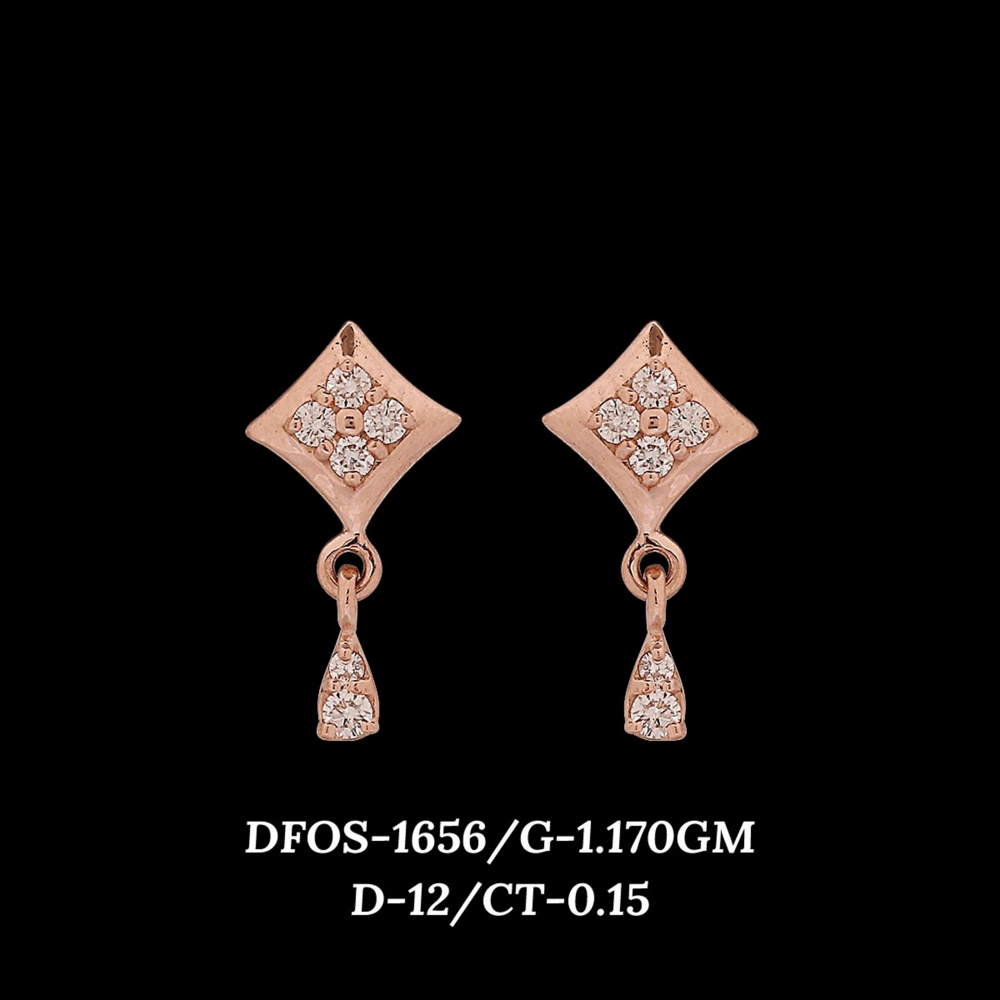 Diamond EARRING With 1.17 Gms of 18 Kt Gold and 0.15 Cts of Certified Natural Diamonds Code: MJ26ER236