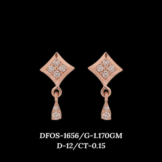 Diamond EARRING With 1.17 Gms of 18 Kt Gold and 0.15 Cts of Certified Natural Diamonds Code: MJ26ER236