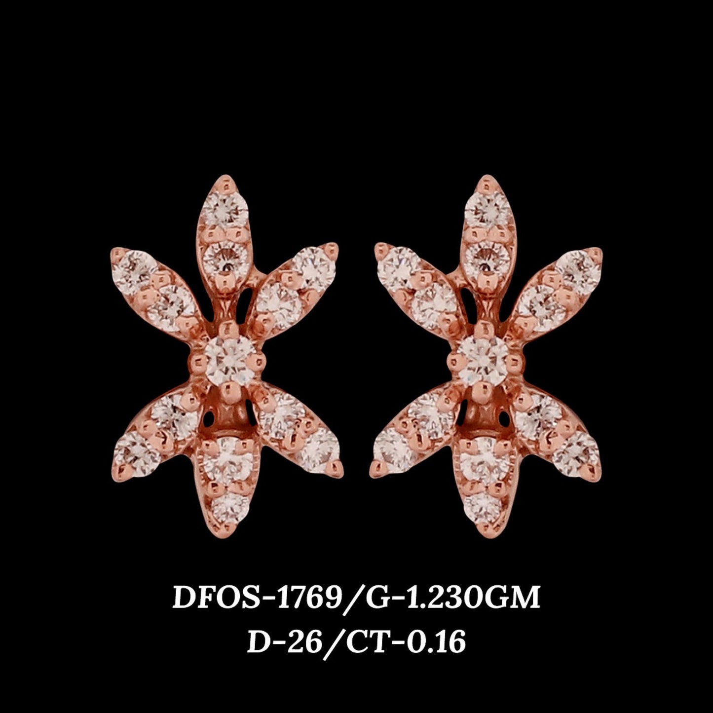 Diamond EARRING With 1.23 Gms of 18 Kt Gold and 0.16 Cts of Certified Natural Diamonds Code: MJ26ER261