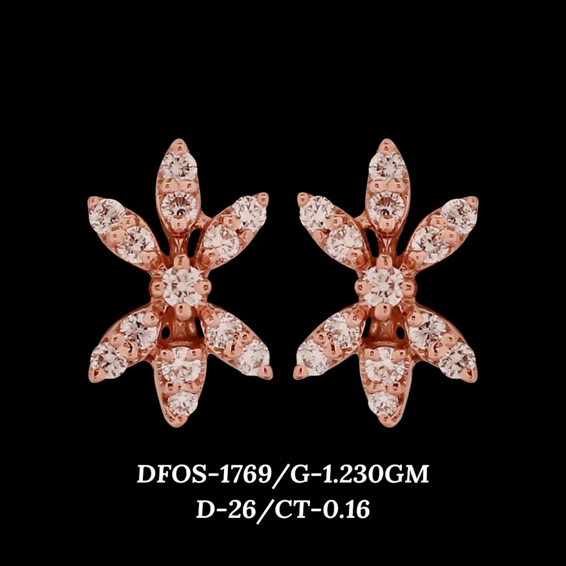 Diamond EARRING With 1.23 Gms of 18 Kt Gold and 0.16 Cts of Certified Natural Diamonds Code: MJ26ER261