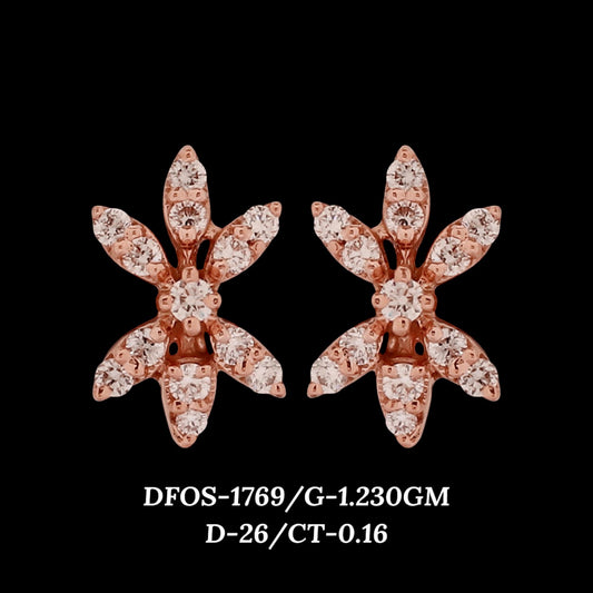 Diamond EARRING With 1.23 Gms of 18 Kt Gold and 0.16 Cts of Certified Natural Diamonds Code: MJ26ER261