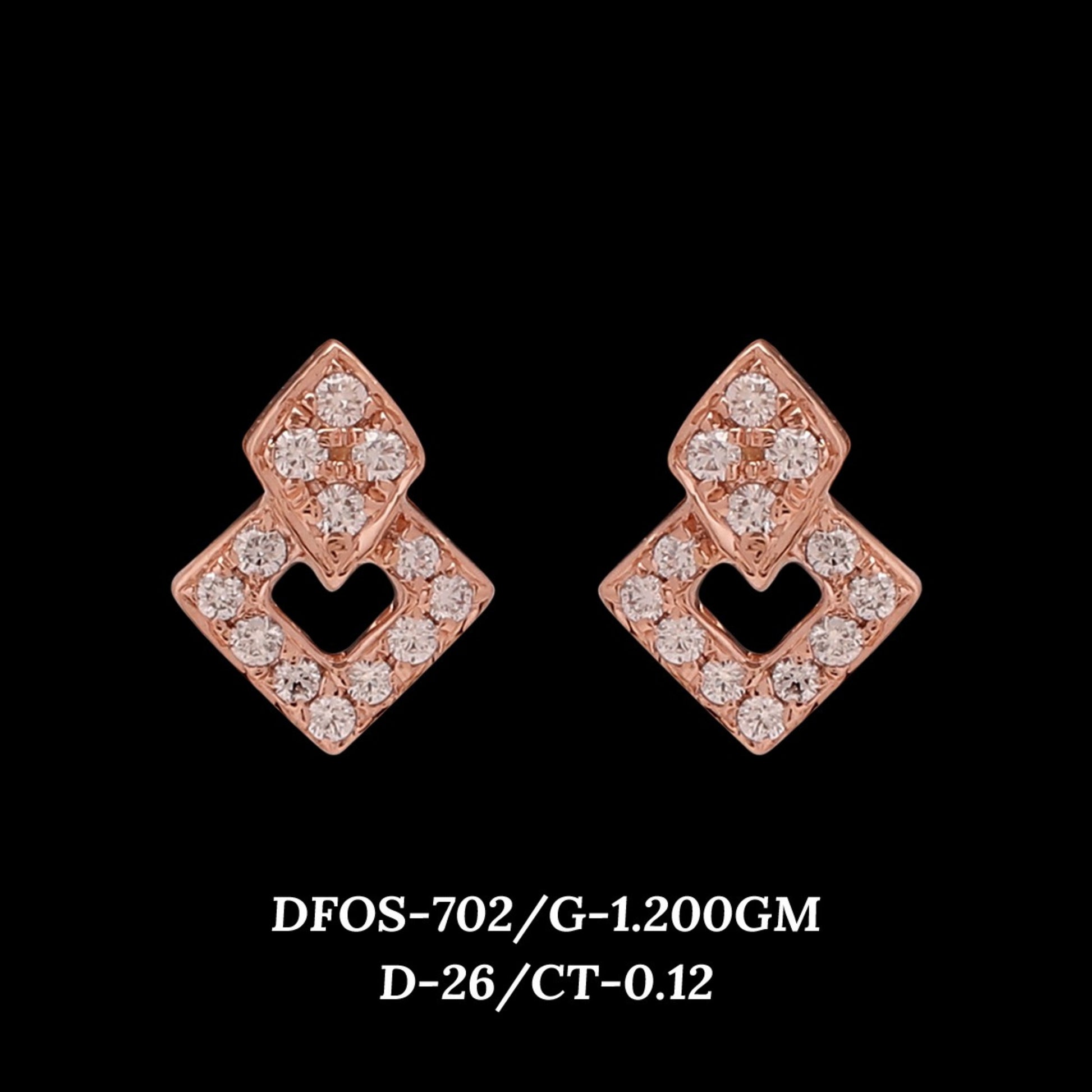 Diamond EARRING With 1.2 Gms of 18 Kt Gold and 0.12 Cts of Certified Natural Diamonds Code: MJ26ER573