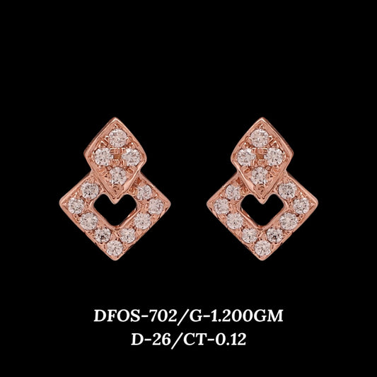 Diamond EARRING With 1.2 Gms of 18 Kt Gold and 0.12 Cts of Certified Natural Diamonds Code: MJ26ER573