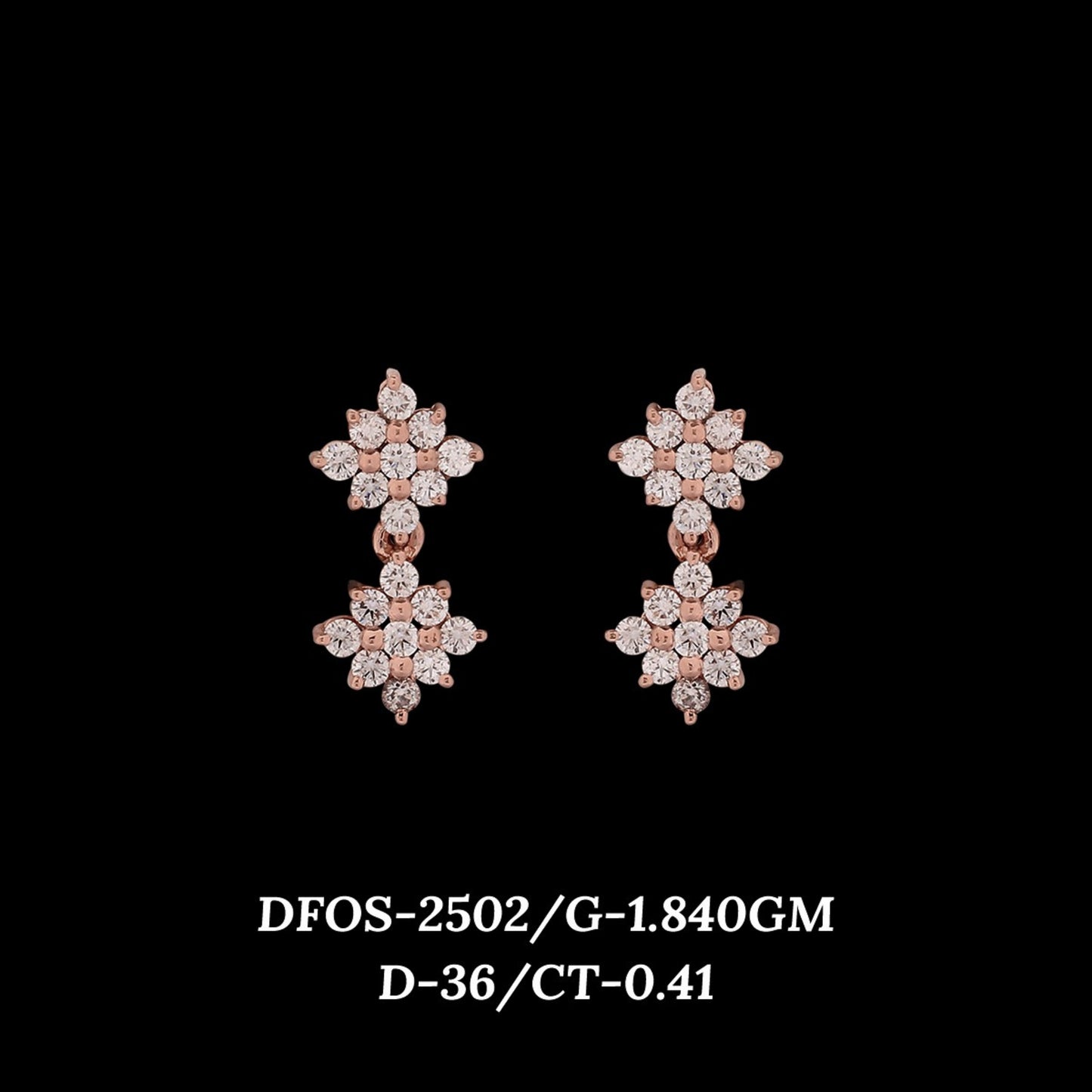 Diamond EARRING With 1.84 Gms of 18 Kt Gold and 0.41 Cts of Certified Natural Diamonds Code: MJ26ER470