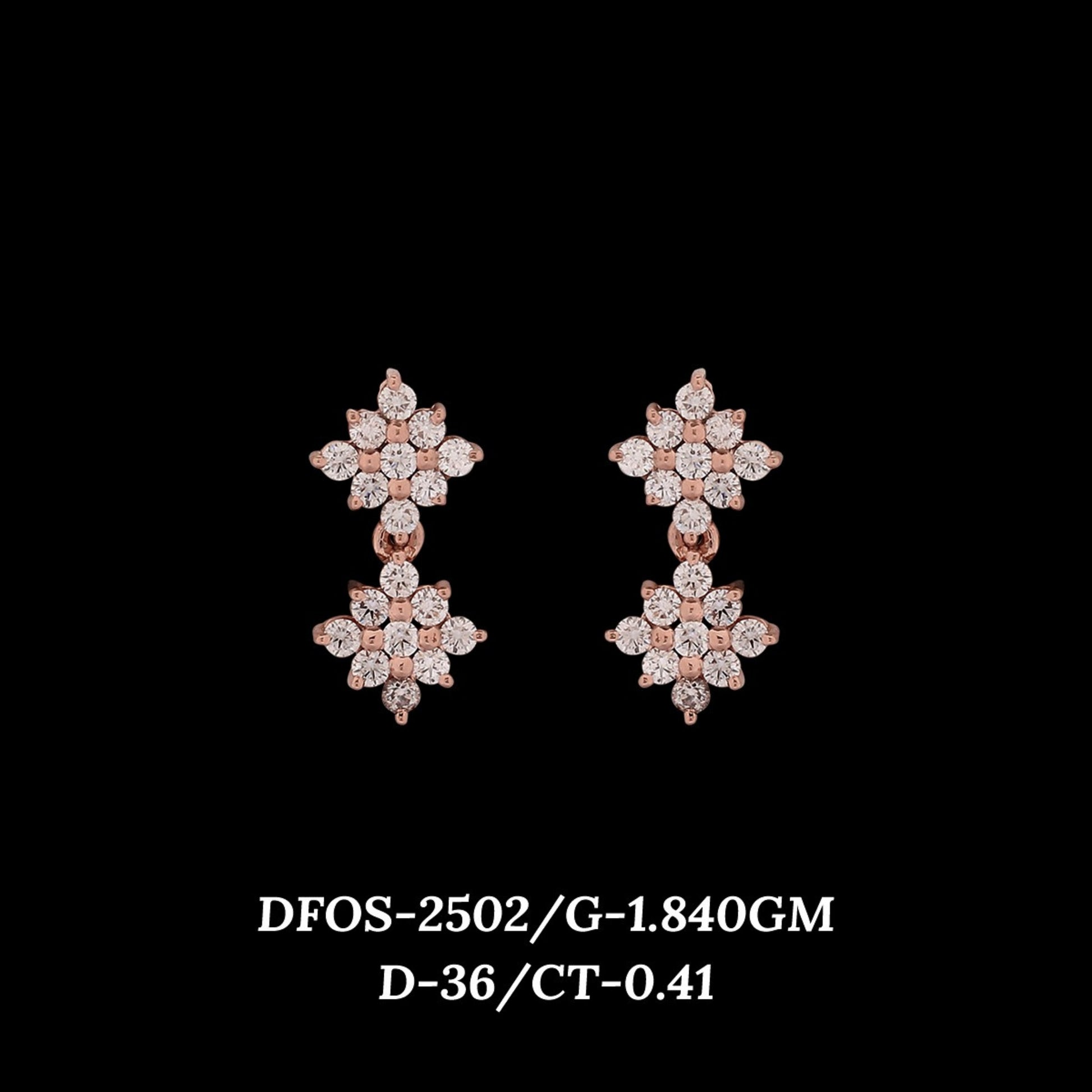 Diamond EARRING With 1.84 Gms of 18 Kt Gold and 0.41 Cts of Certified Natural Diamonds Code: MJ26ER470