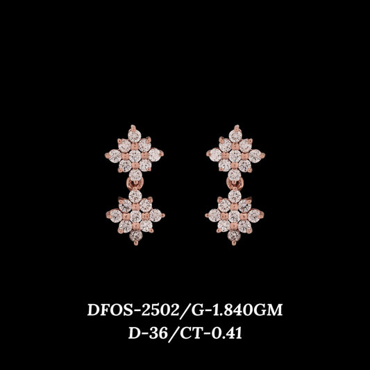 Diamond EARRING With 1.84 Gms of 18 Kt Gold and 0.41 Cts of Certified Natural Diamonds Code: MJ26ER470