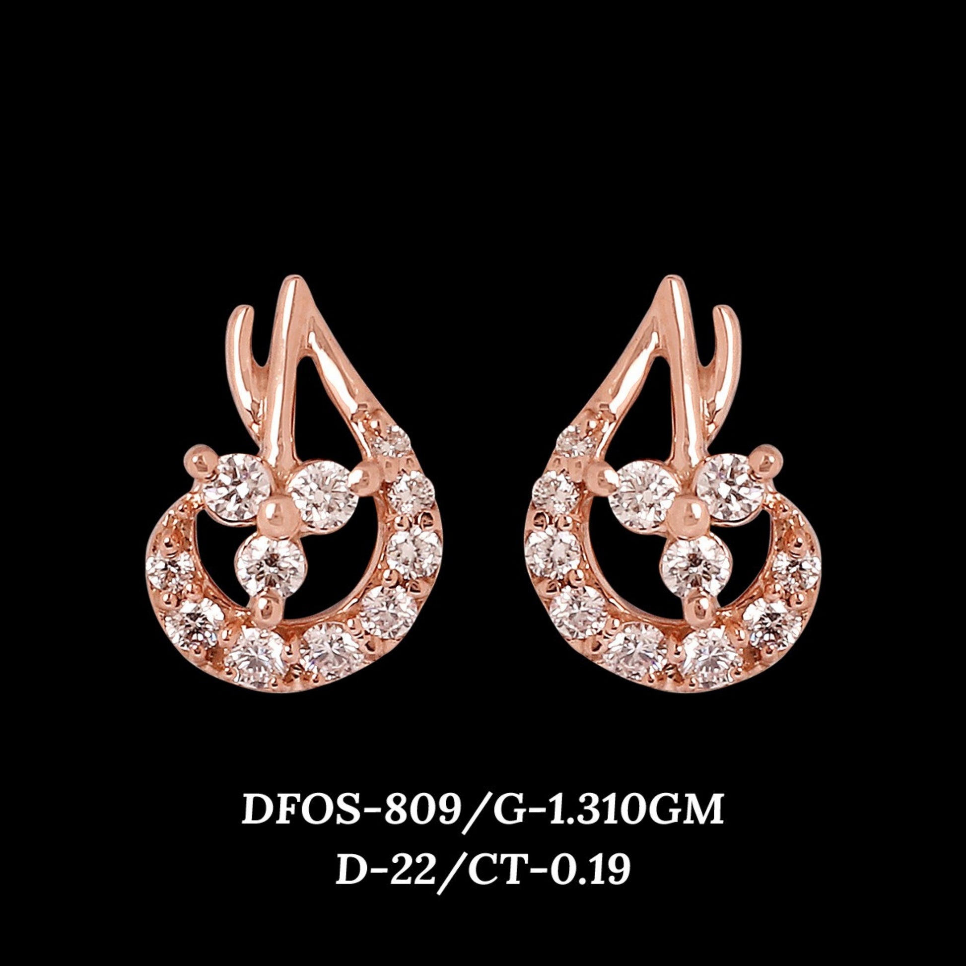 Diamond EARRING With 1.31 Gms of 18 Kt Gold and 0.19 Cts of Certified Natural Diamonds Code: MJ26ER601