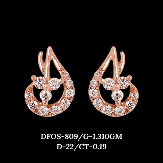 Diamond EARRING With 1.31 Gms of 18 Kt Gold and 0.19 Cts of Certified Natural Diamonds Code: MJ26ER601