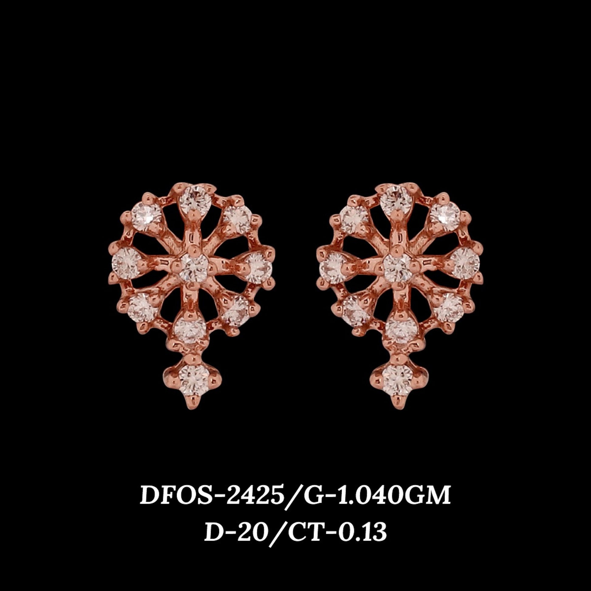 Diamond EARRING With 1.04 Gms of 18 Kt Gold and 0.13 Cts of Certified Natural Diamonds Code: MJ26ER449