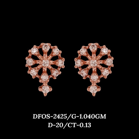 Diamond EARRING With 1.04 Gms of 18 Kt Gold and 0.13 Cts of Certified Natural Diamonds Code: MJ26ER449
